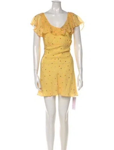 Pre-owned Réalisation Par Silk Mini Dress In Yellow