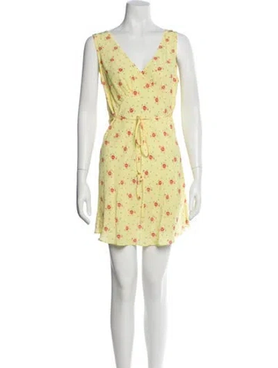 Pre-owned Réalisation Par Silk Mini Dress In Yellow