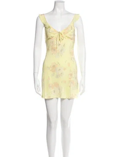Pre-owned Réalisation Par Silk Mini Dress In Yellow