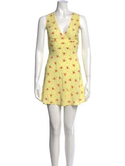 Pre-owned Réalisation Par Silk Mini Dress In Yellow