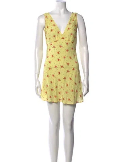 Pre-owned Réalisation Par Silk Mini Dress In Yellow