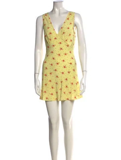 Pre-owned Réalisation Par Silk Mini Dress In Yellow