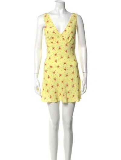 Pre-owned Réalisation Par Silk Mini Dress In Yellow