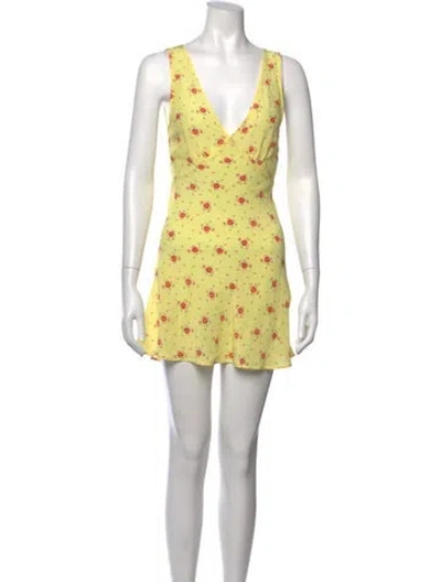 Pre-owned Réalisation Par Silk Mini Dress In Yellow