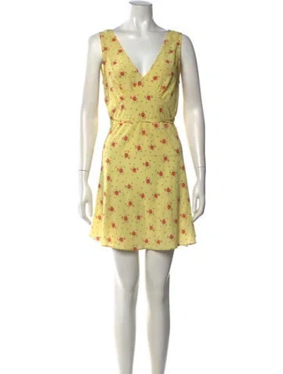 Pre-owned Réalisation Par Silk Mini Dress In Yellow
