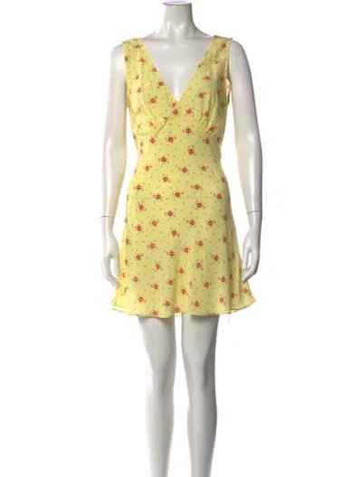 Pre-owned Réalisation Par Silk Mini Dress In Yellow