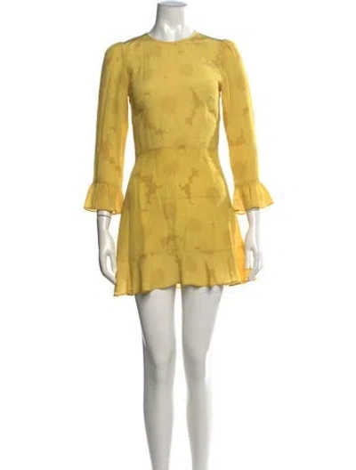 Pre-owned Réalisation Par Silk Mini Dress In Yellow