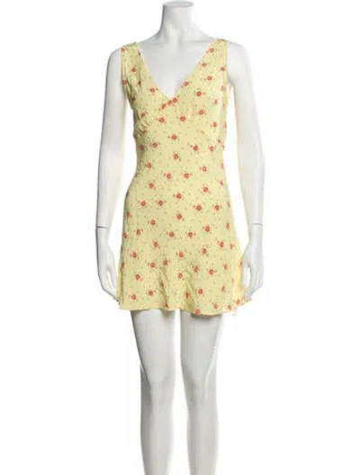Pre-owned Réalisation Par Silk Mini Dress In Yellow