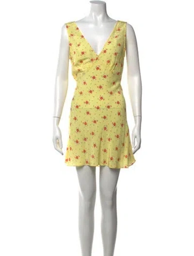 Pre-owned Réalisation Par Silk Mini Dress In Yellow