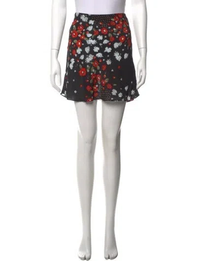 Pre-owned Réalisation Par Silk Mini Skirt In Black/red