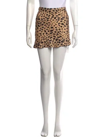 Pre-owned Réalisation Par Silk Mini Skirt In Brown
