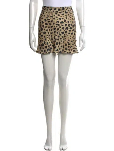 Pre-owned Réalisation Par Silk Mini Skirt In Neutral