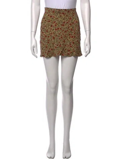 Pre-owned Réalisation Par Silk Mini Skirt In Neutrals