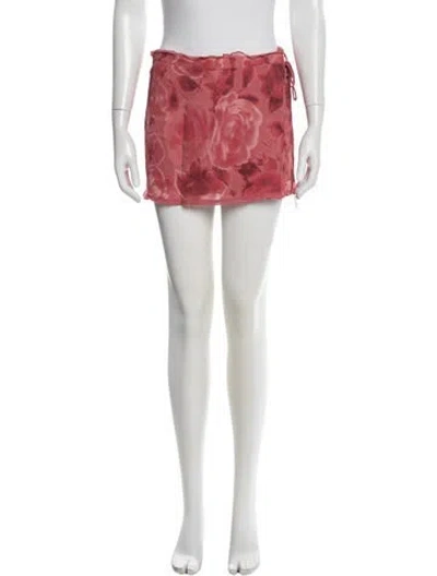 Pre-owned Réalisation Par Silk Mini Skirt In Red