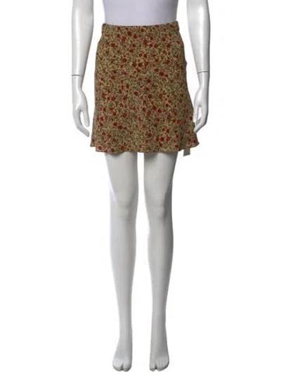 Pre-owned Réalisation Par Silk Mini Skirt In Yellow