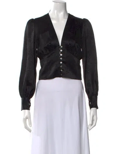 Pre-owned Réalisation Par Silk Patterned Blouse In Black
