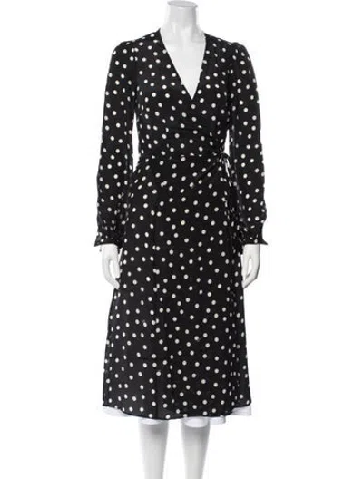 Pre-owned Réalisation Par Silk Polka Dot Print Robe In Black