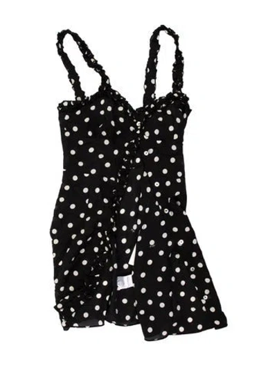 Pre-owned Réalisation Par Silk Polka Dot Print Top In Black
