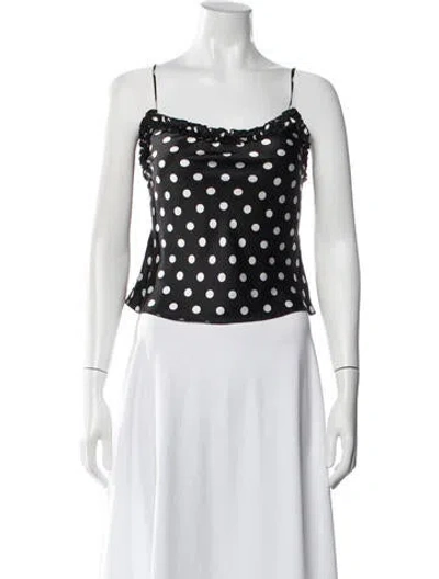 Pre-owned Réalisation Par Silk Polka Dot Print Top In Black