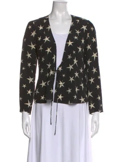 Pre-owned Réalisation Par Silk Printed Blouse In Black