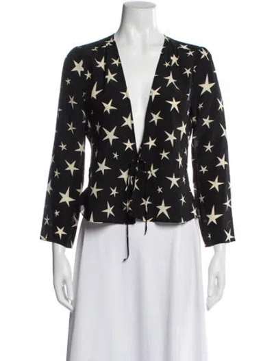 Pre-owned Réalisation Par Silk Printed Blouse In Black