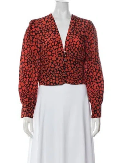 Pre-owned Réalisation Par Silk Printed Blouse In Black