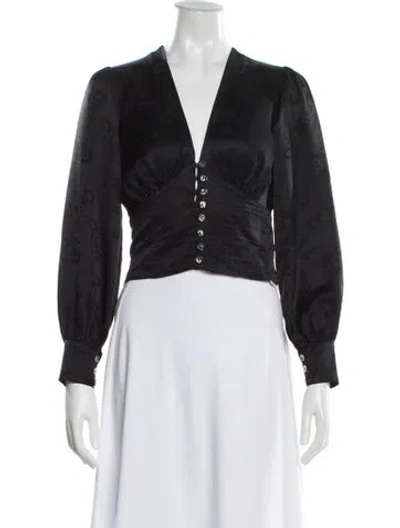 Pre-owned Réalisation Par Silk Printed Blouse In Black