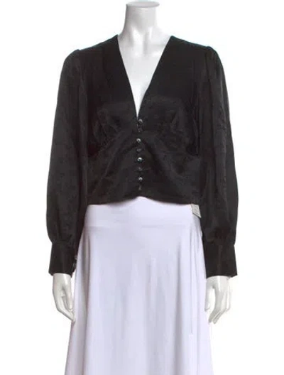 Pre-owned Réalisation Par Silk Printed Blouse In Black