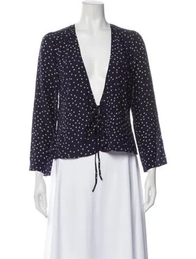 Pre-owned Réalisation Par Silk Printed Blouse In Blue