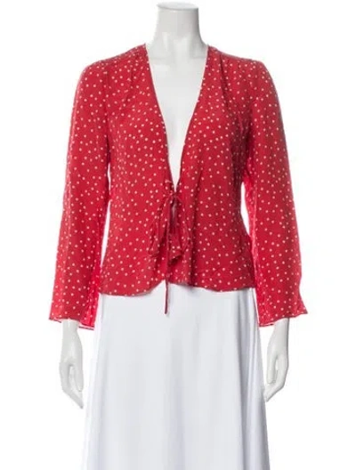 Pre-owned Réalisation Par Silk Printed Blouse In Red