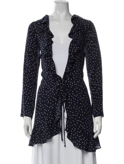 Pre-owned Réalisation Par Silk Printed Robe In Blue