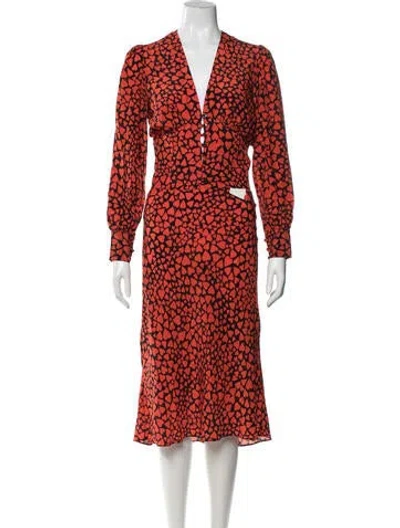 Pre-owned Réalisation Par Silk Printed Skirt Set In Orange