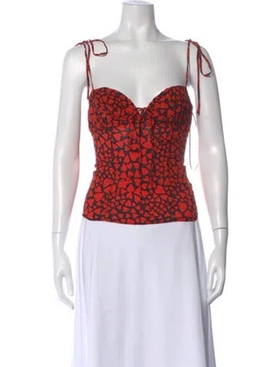Pre-owned Réalisation Par Silk Printed Top In Black