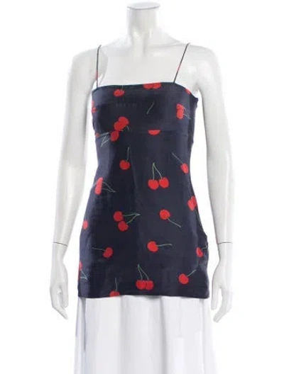 Pre-owned Réalisation Par Silk Printed Top In Blue