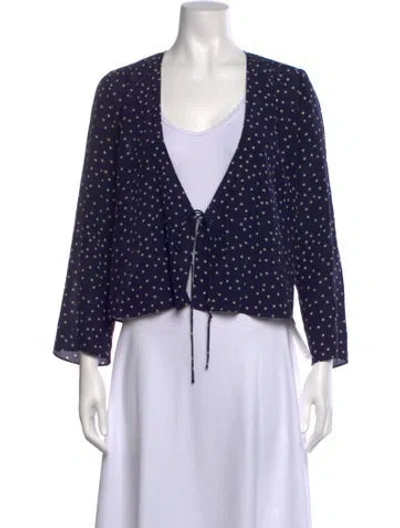 Pre-owned Réalisation Par Silk Printed Top In Blue