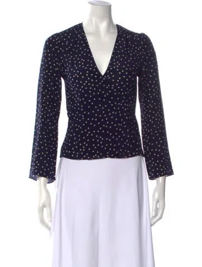 Pre-owned Réalisation Par Silk Printed Top In Blue