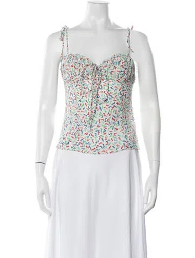 Pre-owned Réalisation Par Silk Printed Top In White