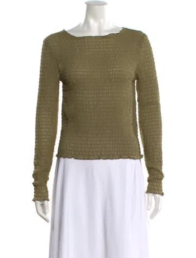 Pre-owned Réalisation Par Silk Scoop Neck Top In Green