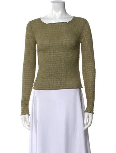 Pre-owned Réalisation Par Silk Scoop Neck Top In Green