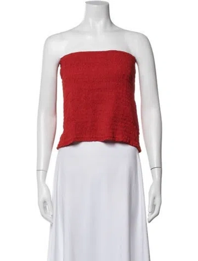 Pre-owned Réalisation Par Silk Strapless Crop Top W/ Tags In Red