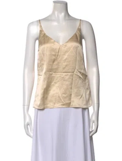 Pre-owned Réalisation Par Silk V-neck Top In Neutral