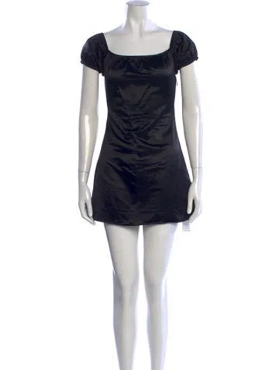 Pre-owned Réalisation Par Square Neckline Mini Dress In Black