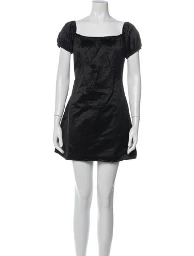 Pre-owned Réalisation Par Square Neckline Mini Dress In Black