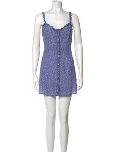 Pre-owned Réalisation Par Square Neckline Mini Dress In Purple