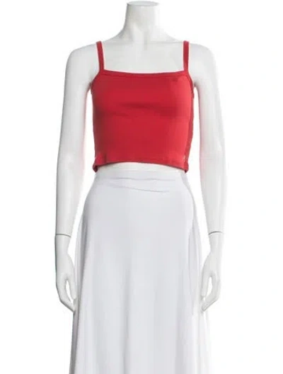 Pre-owned Réalisation Par Square Neckline Sleeveless Crop Top In Red
