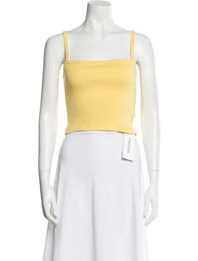 Pre-owned Réalisation Par Square Neckline Sleeveless Crop Top In Yellow