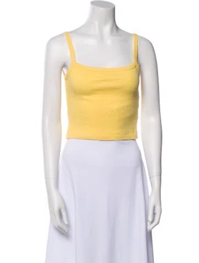 Pre-owned Réalisation Par Square Neckline Sleeveless Crop Top In Yellow