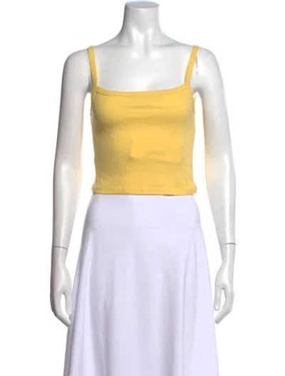 Pre-owned Réalisation Par Square Neckline Sleeveless Crop Top In Yellow