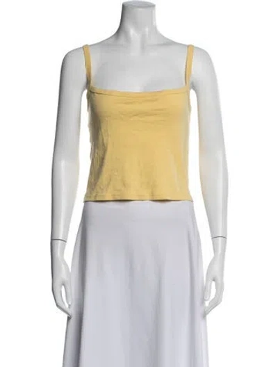Pre-owned Réalisation Par Square Neckline Sleeveless Crop Top In Yellow