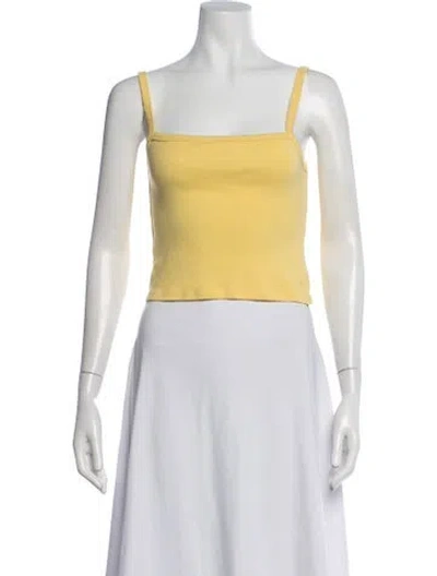 Pre-owned Réalisation Par Square Neckline Sleeveless Crop Top In Yellow